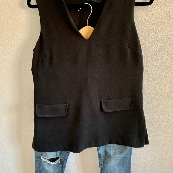 ZARA Basic Sleeveless Top Black Sz S - Picture 7 of 8